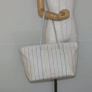 FENDI Zucca Canvas Tote Bag PVC Ivory Gold Auth
